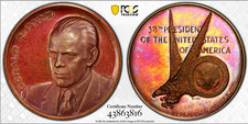 1974 Gerald Ford GOLD Inaug Medal PCGS SP63 18K 23.85g AGW-BELOW SPOT 4949.17 per troy oz