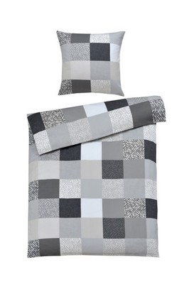 casa NOVA Bettwäsche STELLA Satin BT 135x200 cm grau Bettbezug
