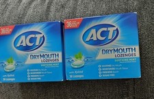 LOT of 2 ACT Dry Mouth Lozenges with Xylitol Soothing Mint 72 Lozenges