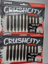 RAPALA ' CRUSH CITY ' NED BLT ' Green Pumpkin ' 3" - 10 PCS ' LOT OF 2 '