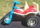 Vintage 1970s Tonka Hot Trike Red White Blue WTO 760 Three Wheeler Pipes