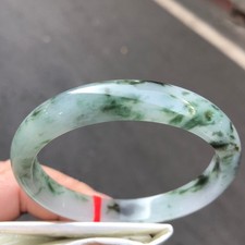 Certified Natural Grade AAA Ice Green Burmese Jade jadeite bracelet bangle 59MM