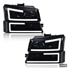 Led Drl Headlight For Chevy Silverado 1500 2500 3500 Hd Avalanche 2003 2006
