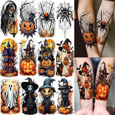 Halloween Temporary Tattoos Realistic Fake Wounds Scars Face Body Costume Party