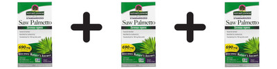 3 x Natures Answer Saw Palmetto Extract, Capsules - 120 vcaps (263,75 EUR/kg)