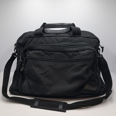 L.L. Bean Travel Bag Black Duffel Zippered Shoulder Strap