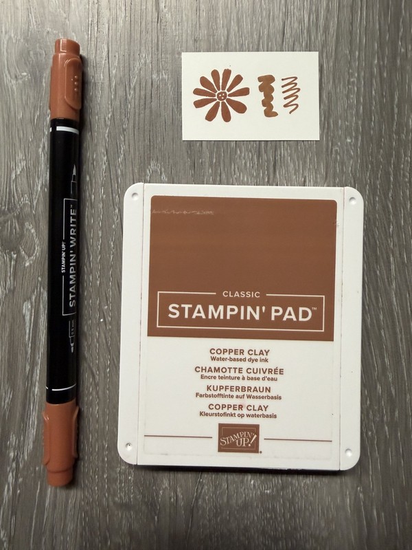 STAMPIN UP COPPER CLAY INK PAD & MARKER - RETIRED