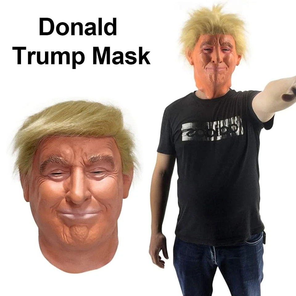 Maschera Donald Trump costume cosplay festa Halloween celebrità maschera lattice IT~ - Immagine 2 di 4