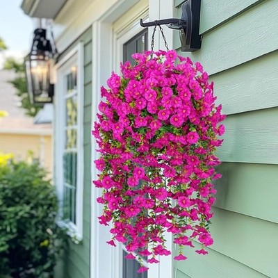 Künstliche Morning Glory Blumenranke für Hochzeit Garten DIY Deko Außen Bogen