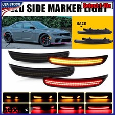 1-10xdynamic Sequential Led Front Rear Side Marker Light For 15-23 Dodge Charger