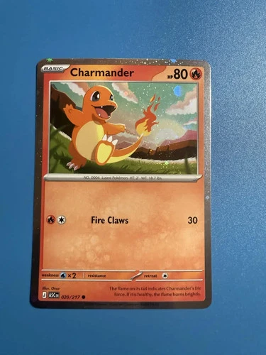 CHARMANDER 020/217 ASCENDED HEROES POKEMON (PROMO COSMO HOLO, NM)