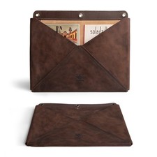 Wall File Organizer, Leather Wall Organizer for Office, Hanging Wall File Hol...