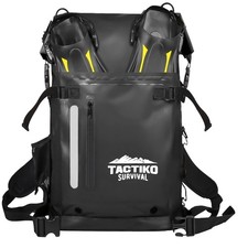 Tactiko 35L 100 Waterproof Drybag w/Padded Shoulders Waist Strap BLK