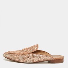 Tory Burch Gold Glitter Amalia Mules Size 39