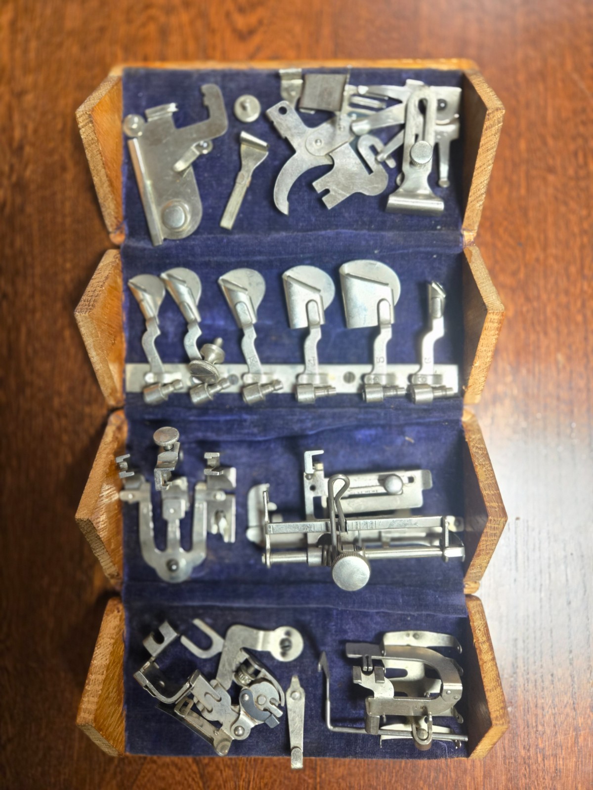 Antique Singer Sewing Box with Attachments - Almost Complete  - circa 1889