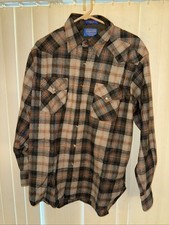Vtg Pendleton High Grade Western Wear Shirt Mens Large Virgin Wool Snaps