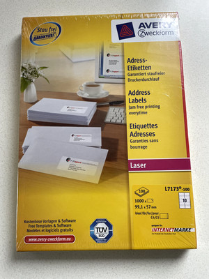 Avery Zweckform Adress-Etiketten L7173-100 Org/Neu 10 Etiketten Pro Seite