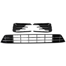 Front Lower Grille+Fog Light Cover Fit Volkswagen VW Passat 2016-19 R-Line Style