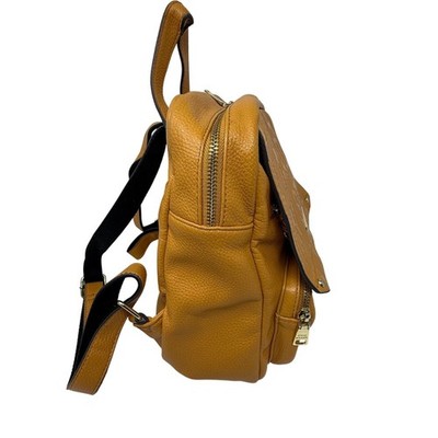 Steve Madden Mustard Yellow Faux Leather Embossed Logo Mini  display picture 2