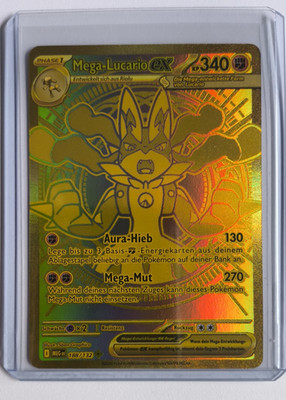 Pokemon Mega Entwiklung Gold Mega Lucario ex - 188/132 Near Mint ME01