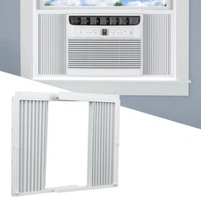 Window AC Side Panels with Frame Set,Air Conditioner Accordion Filler Curtain...