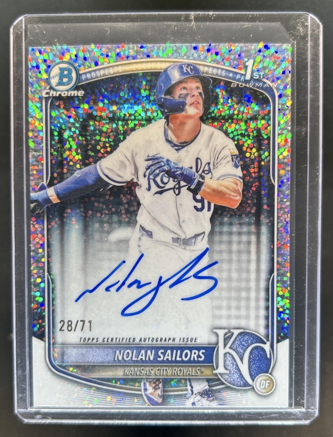 2025 Bowman Draft Nolan Sailors Chrome Auto Sparkle Refractor 1st #/71 Royals