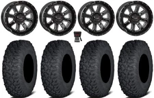 System 3 ST-4 14" Wheels Black 30" Coyote Tires Suzuki KingQuad