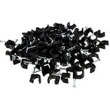 100 x Round  Cable Clips Ethernet Phone Aerial Electrical Lead   5mm/6mm/7mm/8mm