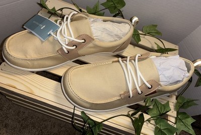 Waco Shoe Company Brewster Men's Moccasin Canvas Shoes Tan EE Size 13