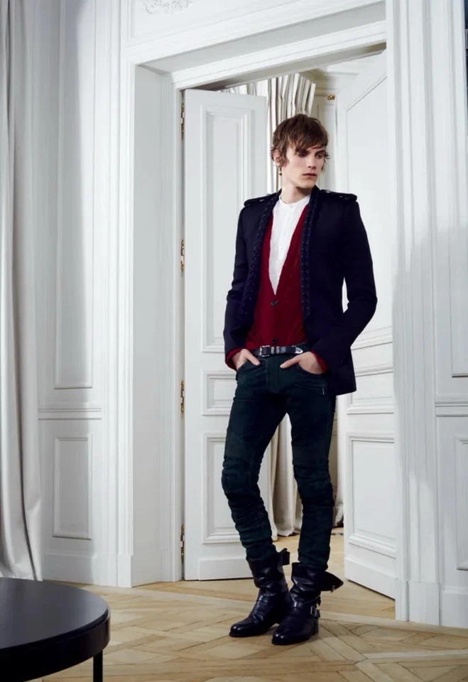 Botas moteras Balmain Homme 12AW gamuza negra (talla 41). Foto 4 de 4