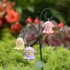 3 Pieces Flower Sheep Ornament Cute Sheep Figurine Hand-Painted for Yard