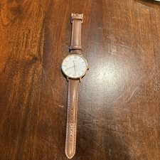 Vincero Kairos Watch Men Adjustable Leather Strap White Face Live Your Legacy