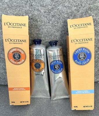 L'Occitane En Provence Set Shea Butter Hand +Foot Cuticle Cream NEW IB FULL SIZE