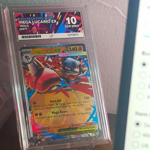 Pokémon TCG Mega Lucario EX #077 2025 Mega Evolution Holo Ace 10