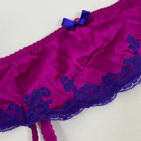 Agent Provocateur Molly Purple Silk Suspender AP3 Medium New