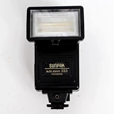 Sunpak Auto Zoom 333 Thyristor Electronic Flash Shoe Mount - Works