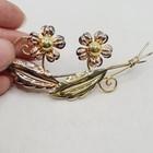 Vintage Van Dell 1/20 12KT Gold Filled Two-Tone Floral Brooch Pin Signed USA — photo 4