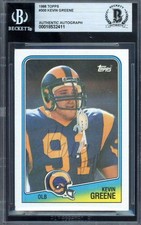 Kevin Greene Beckett BAS Vintage Signed 1988 Topps Rookie Autograph