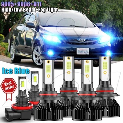 For Toyota Corolla 2009-2013 6x Ice Blue LED Headlight High Low+ Fog Light Bulbs