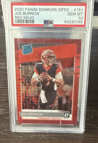 2020 Panini Donruss Optic - Rated Rookies Joe Burrow #151 Red Mojo Prizm (RC)