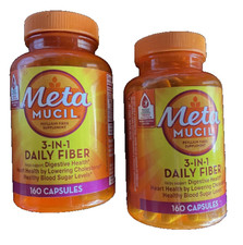 2x Metamucil 3 in 1 Daily Fiber 160 Cap Psyllium Fiber Supplement EXP 06/2026