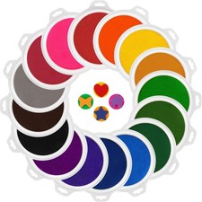 16 Colors Stamp Ink Pads for Kids - 7" Large Round 16-Pack Safe Non-Toxic W...