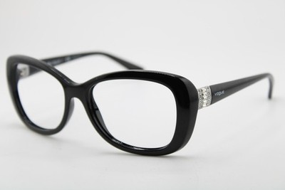 NEW VOGUE VO 2943-SB W44/11 BLACK CRYSTALS AUTHENTIC EYEGLASSES 55-17