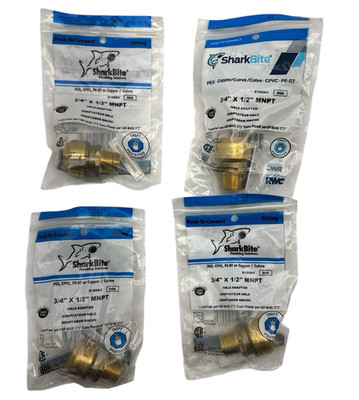 SharkBite 3/4'' x 1/2'' MNPT  Male Adapter U138LFZ Lot of 4 New