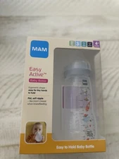 MAM Easy Active 11 Oz Baby Bottles Unisex Gray Fast Flow 4+ Months