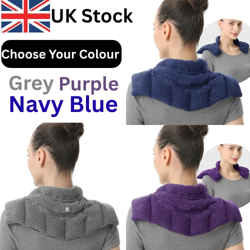 UNCN Microwavable Wheat Bag Neck & Shoulder Wrap – Unscented Heat for Pain Relief UK