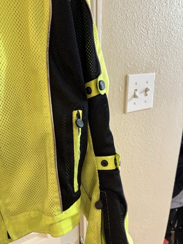 hi-viz Yellow Joy motorcycle mesh protection jacket P-P 22 length 24 Lg 46 - Picture 5 of 10