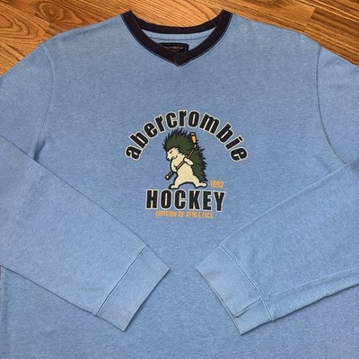 Vintage Abercrombie & Fitch Hockey Long Sleeve T-shirt XL Hip Hop