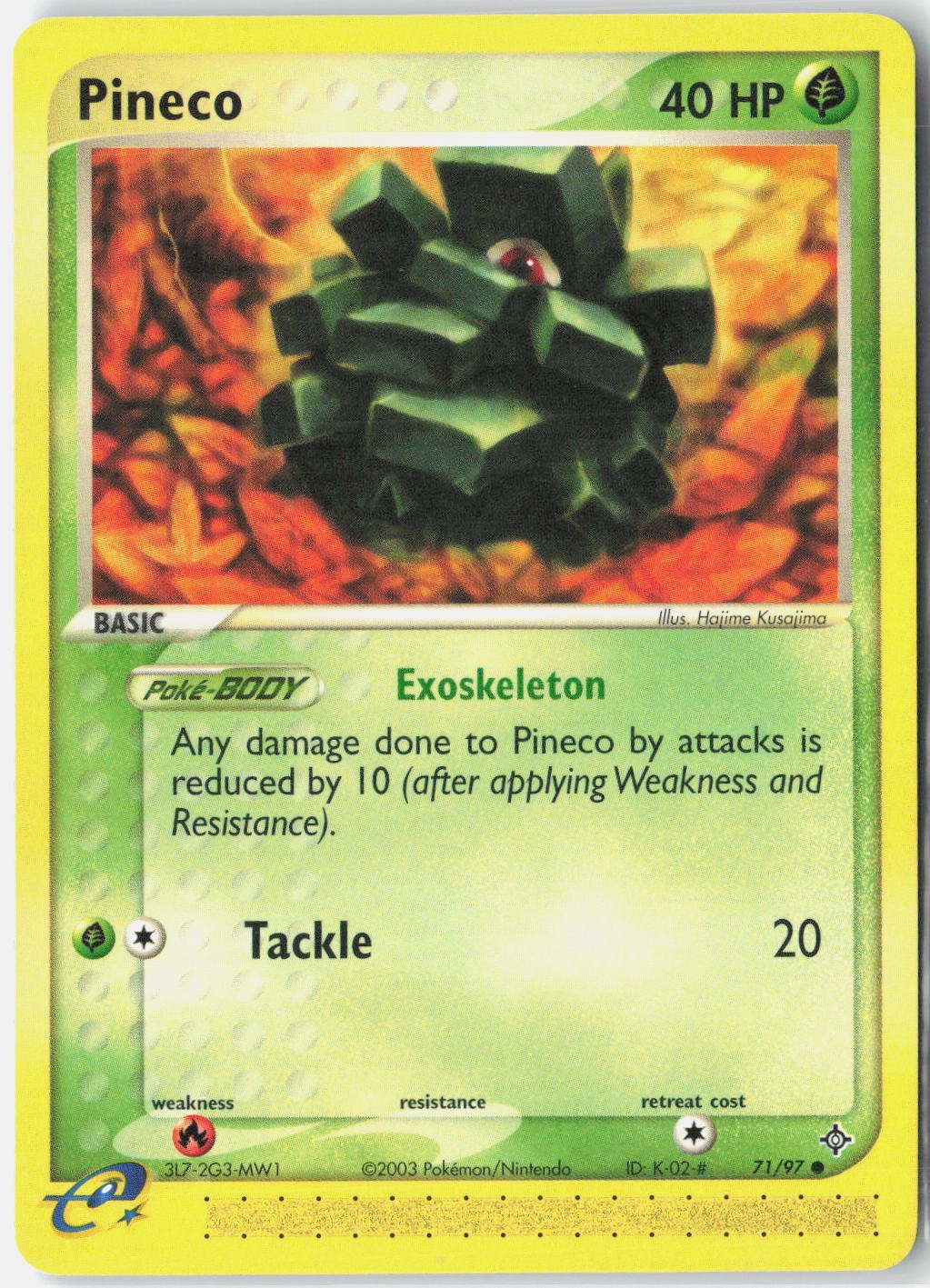 Pineco 71/97 Common Dragon Pokemon Near Mint