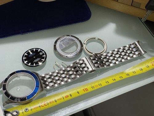 KIT BREIL DIVER AUTOMATICO ETA 2824 CASSA COMPLETA + DIAL + LANCETTE + BRACCIALE - Picture 8 of 13